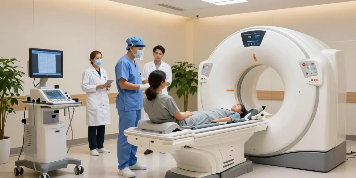 Interventional radiologist Abu Dhabi consulting with patient in advanced imaging suite.